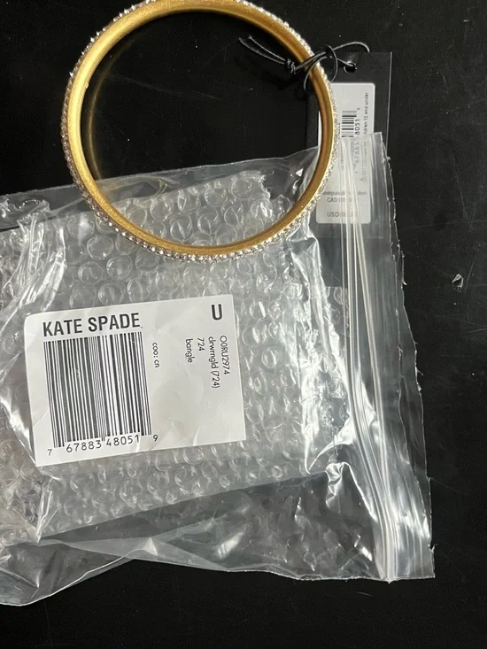 kate spade Gold and Clear Crystal Pavé Bangle Bracelet - Picture 4 of 4